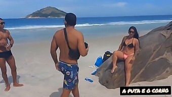 A Photo Shoot Escalated Into Intense Sexual Activity Between Two Individuals On A Nude Beach With African Ethnicity