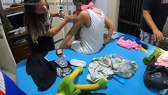 A Mature Woman Helps Her Young Daughter Prepare For Her First Performance