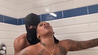 Interracial Shower Encounter With Big Butt And Facial Finish