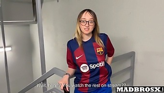 Double Penetration Of A Barcelona Fan By Psg Enthusiasts In The Stadium Corridors!